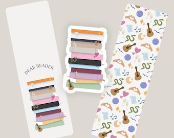 Eras Bookshelf Sticker & Bookmark Bundle