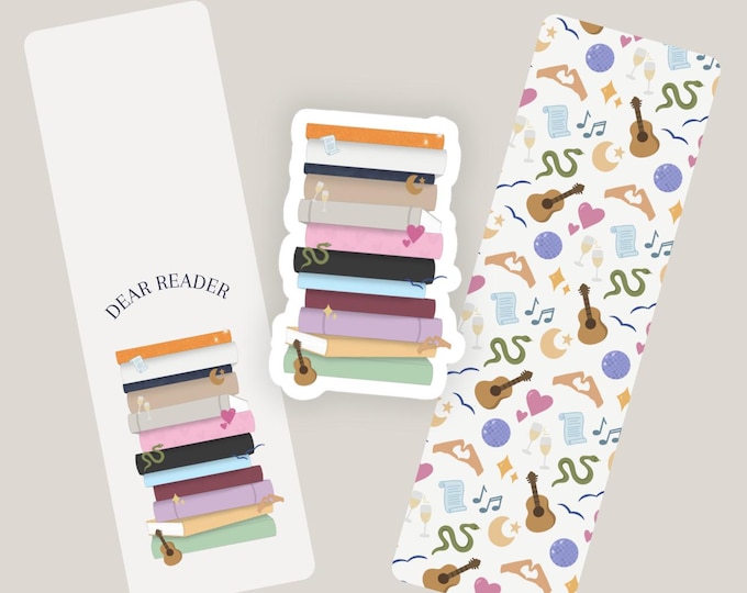Eras Bookshelf Sticker & Bookmark Bundle