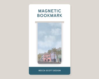 Rainbow Row Charleston Magnetic Bookmark