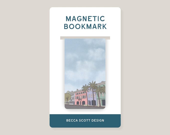 Rainbow Row Charleston Magnetic Bookmark