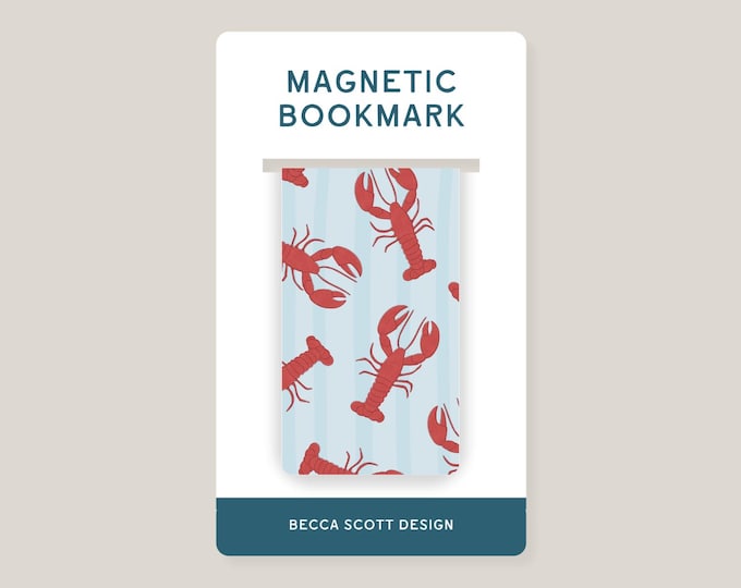 Lobster Print Magnetic Bookmark
