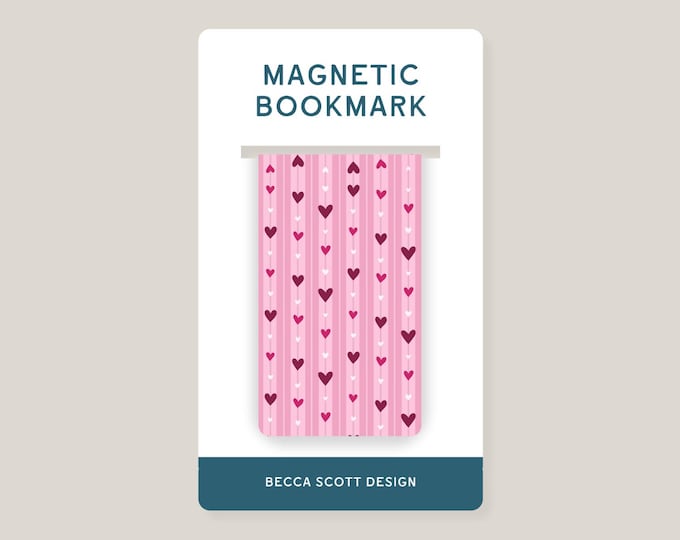 Heart Print Magnetic Bookmark