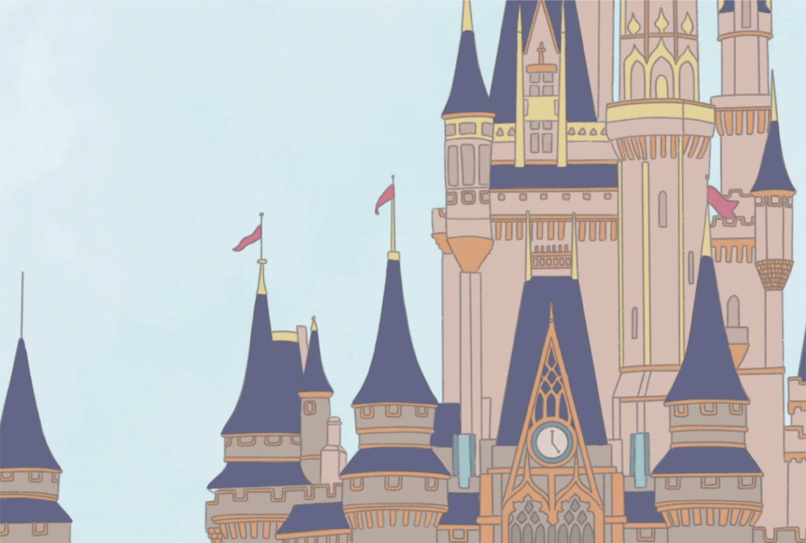 Magic Kingdom Illustration Framed Print Disney Walt Disney | Etsy