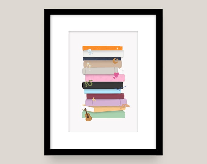 Eras Bookshelf Framed Print