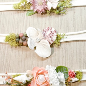 Set of baby headbands, newborn headpiece, photoshoot mermaid, ocean theme