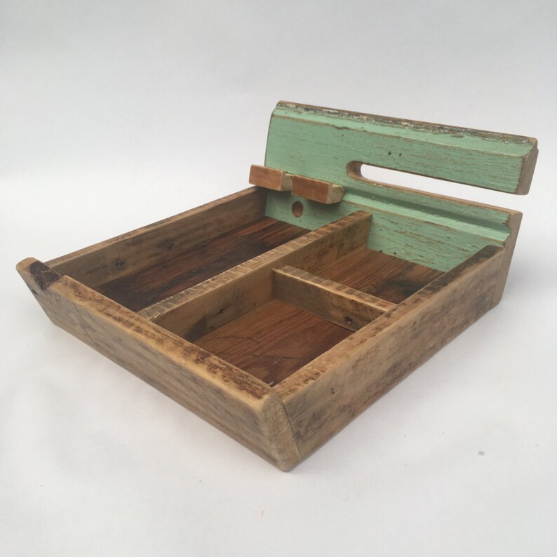 Wood Valet Barn Wood Dresser Caddy Reclaimed Wood Tray Etsy