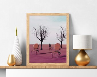 Surrealism printable wall art poster.