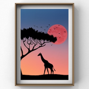 Afrikanische Kunst - Sonnenuntergangsbaum von ExhibitLeah