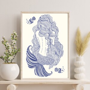 Letrero imprimible para baño - Sirena de ExhibitLeah