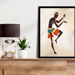 Arte africana che balla uomo di ExhibitLeah