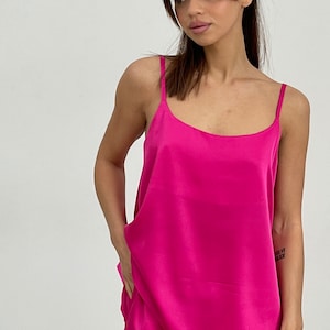 Silk Pajama Set: Tank Top & Pants - Bridal Bridesmaid Loungewear