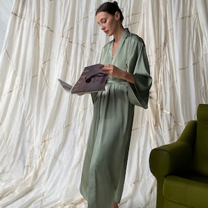 Silk Pajama Set with Robe: shorts, Tank Top  Loungewear for Bride and Bridesmaid