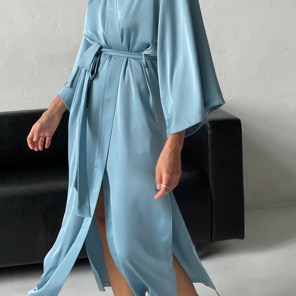 Silk robe, Wedding robe, Robe for bride, Bridesmaid robe, Robs for bridesmaid, Women robe, Long silk robe,custom tailoring