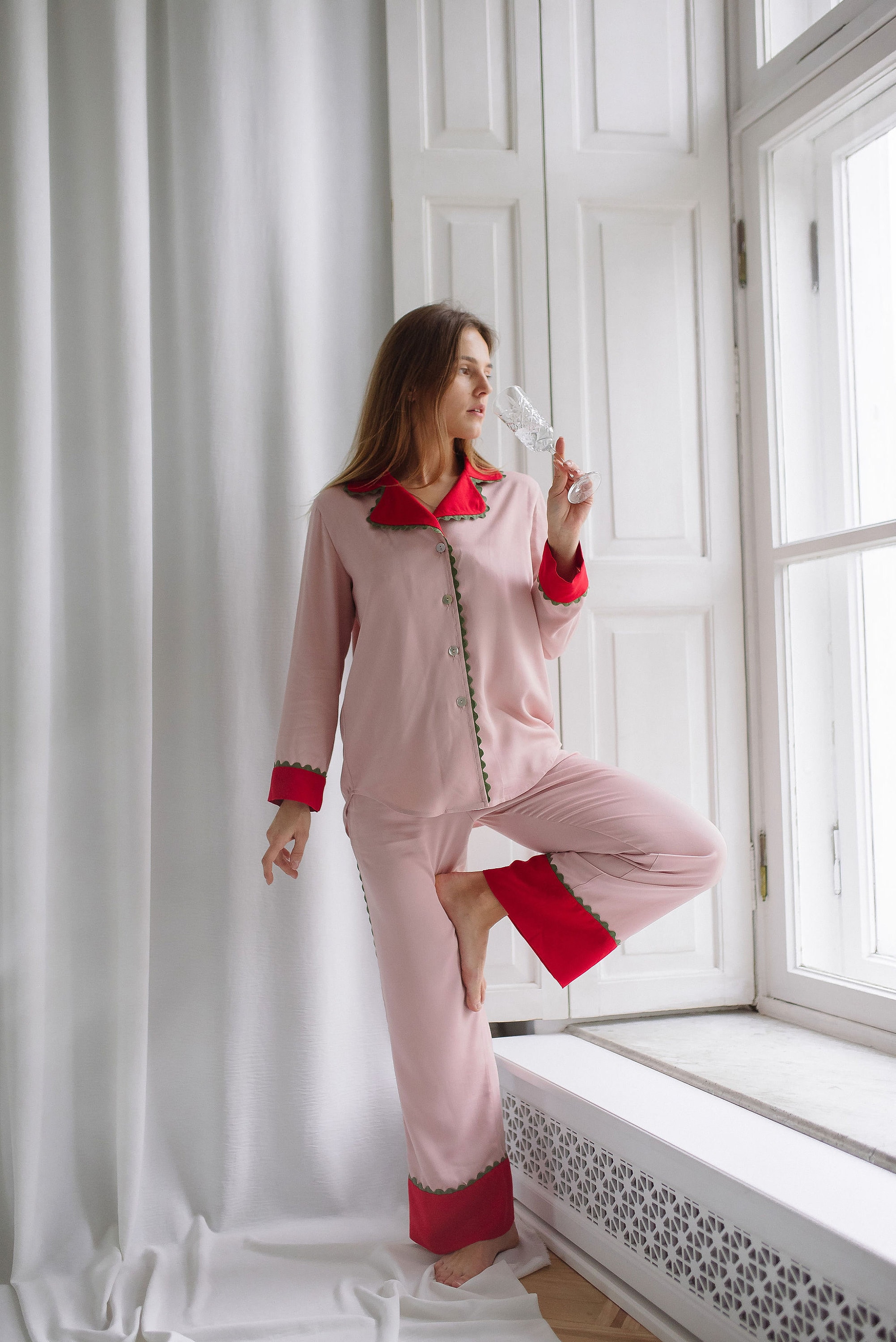 Reese Handmade Pajama set: Cupro Pants and Microfiber top