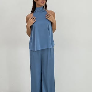 Pajama for bride, Pajamas set,Silk pajamas set,Silk pants, Tank top,Top and pants, bridal pajama set, custom tailoring, bridesmaid pajama,
