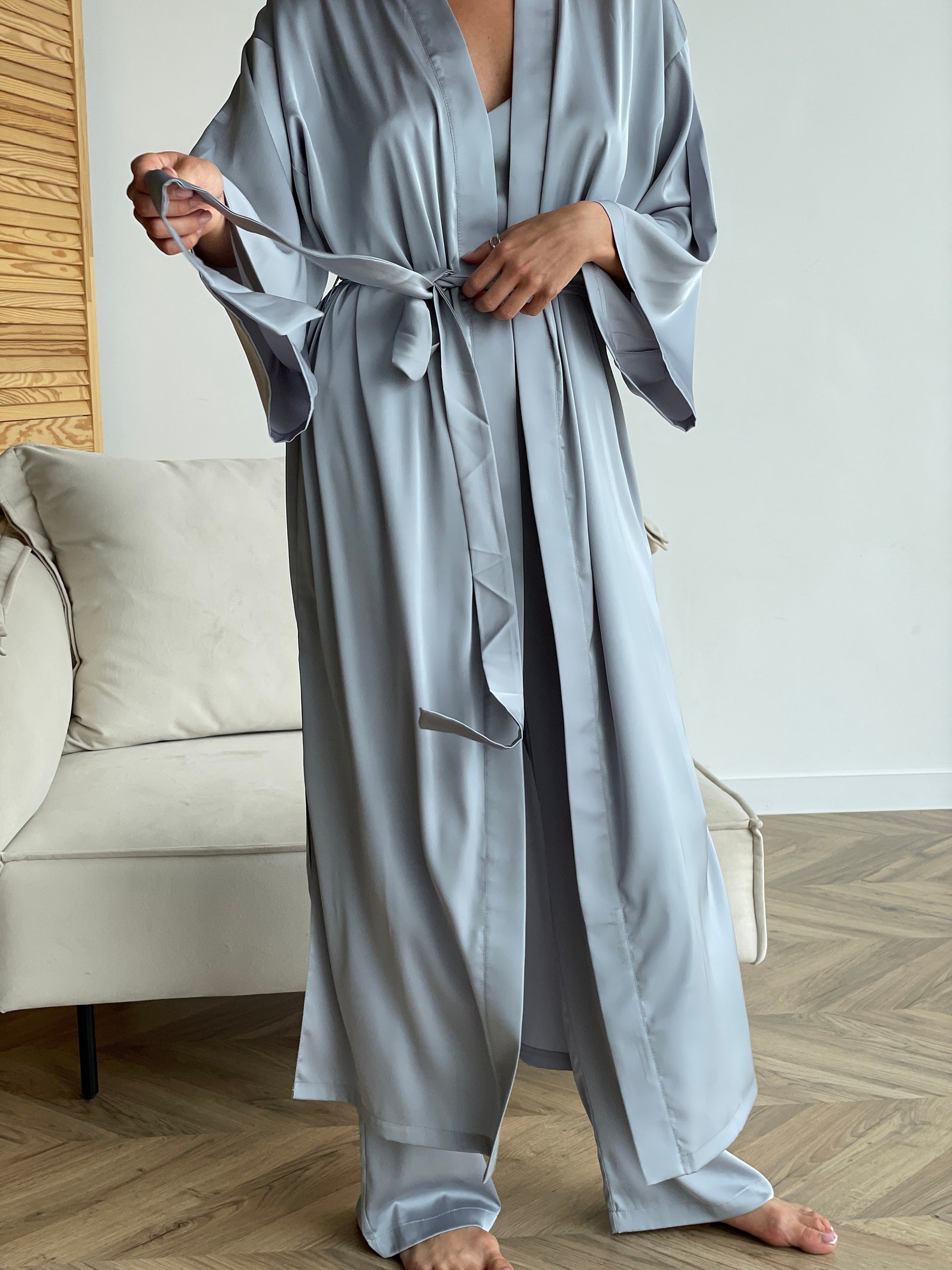 Pajamas Set and Robe Bella Silk Pajamas Set Custom Pajama - Etsy