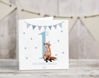 Personalised baby birthday card - Greeting card - Happy birthday  - first birthday - nephew birthday - blank inside - 1st - 2nd - 3rd cards