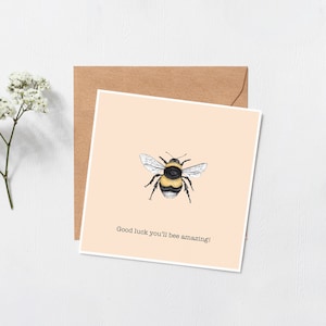 ¡Buena suerte, serás increíble! Tarjeta - Tarjeta de felicitación - Buena suerte - Mis mejores deseos - Tarjetas divertidas - Tarjeta para mejor amigo - Nuevo trabajo - Tarjeta interior en blanco