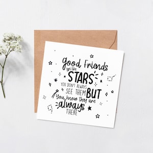 Gute Freunde sind wie Sterne - Beste Freundin Geburtstag - Happy Birthday - Missing you Karte - Freunde Karte - Karte für beste Freundin - Freunde Geschenk