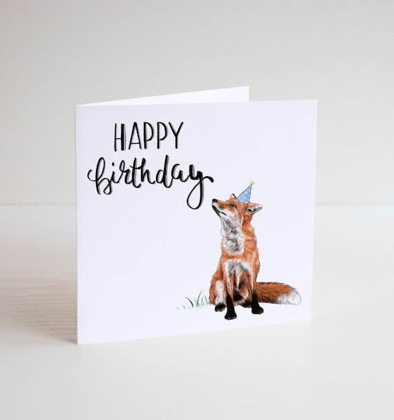 Fox Happy Birthday Card Happy Birthday Card Funny Birthday | Etsy UK