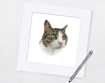 Retrato personalizado de mascota: Dibujo a lápiz de color hecho a mano, regalo conmemorativo