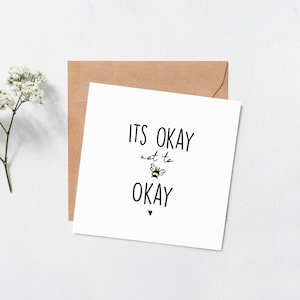 C’est ok de ne pas être ok carte - penser à votre carte - Rétablissez-vous bientôt - J’espère que vous allez bientôt - Rétablissez-vous bientôt cadeau - Envoyez un câlin - vide à l’intérieur