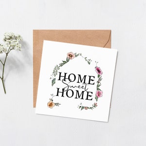 Home Tarjeta de hogar dulce - Nueva tarjeta de la casa - regalos de casa de mudanza - bienvenida a casa - Nuevo hogar - regalos de mudanza - en blanco por dentro - tarjeta de casa nueva