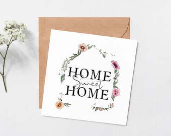 Home Sweet home card - New House card - moving house gifts - welcome home - New home - moving away gifts - blank inside - new home card