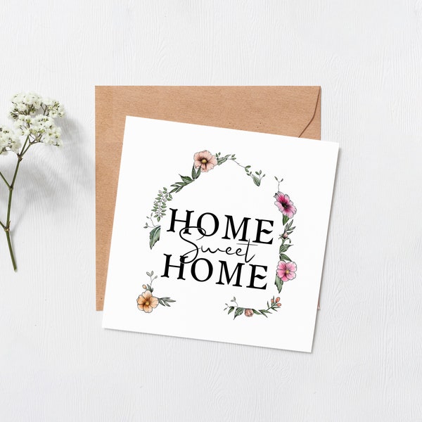 Home Sweet home card - New House card - moving house gifts - welcome home - New home - moving away gifts - blank inside - new home card