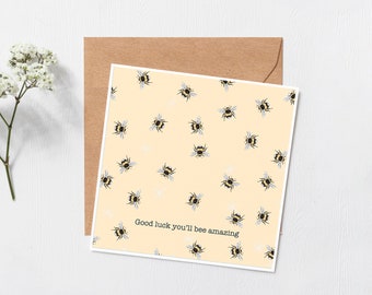 Good luck you'll bee amazing - best wishes card - happy birthday - greeting cards - funny cards - good luck cards - new job - blank inside