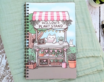 Plant Notebook, Botanical Cat Journal, Houseplant Notebook, Plant Lover Gift, Cat Lover Gift, Plants and Cats Gift, Cats and Plants Journal