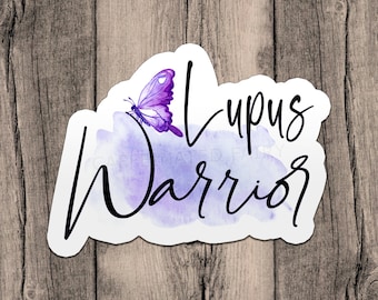 Lupus Warrior Sticker for Water Bottle, Lupus Sticker, Lupus Awareness Sticker, Purple Butterfly Sticker, Spoonie Sticker, Christmas Gift
