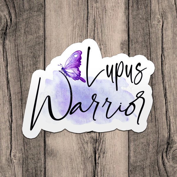 Lupus Warrior Sticker for Water Bottle, Lupus Sticker, Lupus Awareness Sticker, Purple Butterfly Sticker, Spoonie Sticker, Christmas Gift