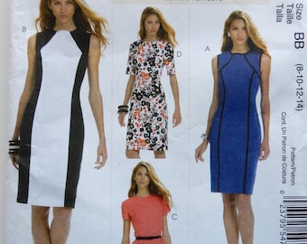 McCall's Sewing Pattern M6028 - The Perfect Sheath Dress - Misses' Fitted Dress w Princess Seams & Sleeve Variations - Sizes BB 8-14 - Uncut