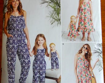 Simplicity sewing pattern 8146 - Child's and Misses' Jumpsuit and Sundress and Doll Clothes for 18" Doll - Child's Sizes 3-8 Misses' XS-XL