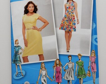 Simplicity sewing pattern 2588 - Misses'/Miss Petite Fitted Dress w/ Neckline, Sleeve, Waist and Skirt Variations - Sizes 12, 14, 16, 28, 20