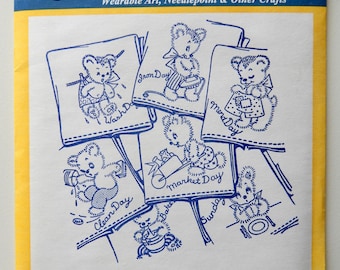 Aunt Martha's Hot Iron Transfers for Embroidery - #3243 Bruno the Bear