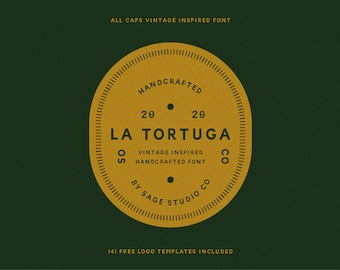 Retro Vintage Font | Sans Serif Font | Masculine Font | Modern Hand Drawn Font | La Tortuga Font | Digital Download