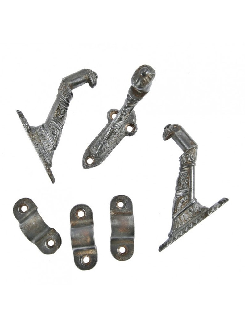 Victorian Era Staircase Handrail Brackets With Keepers