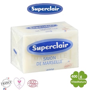 Superclair echte ruwe Marseille zeep stuk | com 400G | CUBO | perfume onge, hipoalergênico, afbreekbaar biológico