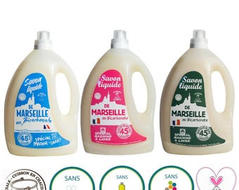 Vloeibaar Marseillezeep Wasmiddel 3L | Ambachtelijk | Le Sérail | Natriumbicarbonaat | 3 Geurvarianten