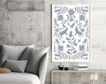 Mexican print/24x36/Otomi mexico/Mexican folk art/Otomi print/Extra large wall art/Otomi wall art/Printable wall decor/Home decor/Otomi Art