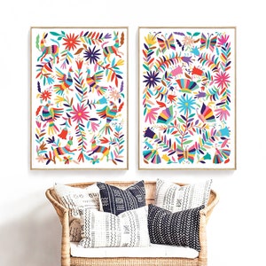 Set of two prints/Otomi mexico/Mexico print/Otomi/Mexican folk art/Otomi print/Extra large wall art/Otomi wall art/Printable art