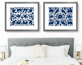 Bedroom decor. Otomi hanging. Mexican folk art. Otomi indians. Mexican folk art painting. Wall hanging. Printable wall art. Art print