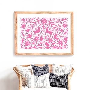 Otomi Mexico, Big Size Print, Otomi indian, Mexican folk art painting, Nursery decor, Otomi pattern, 20x30in, 24x36in
