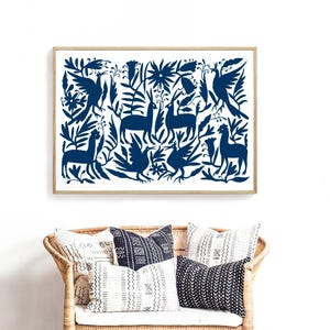 Otomi hanging. Otomi mexico. Mexican folk art. Otomi print. Otomi indians. Oversized art print. Otomi wall art. Printable wall decor. 24x36