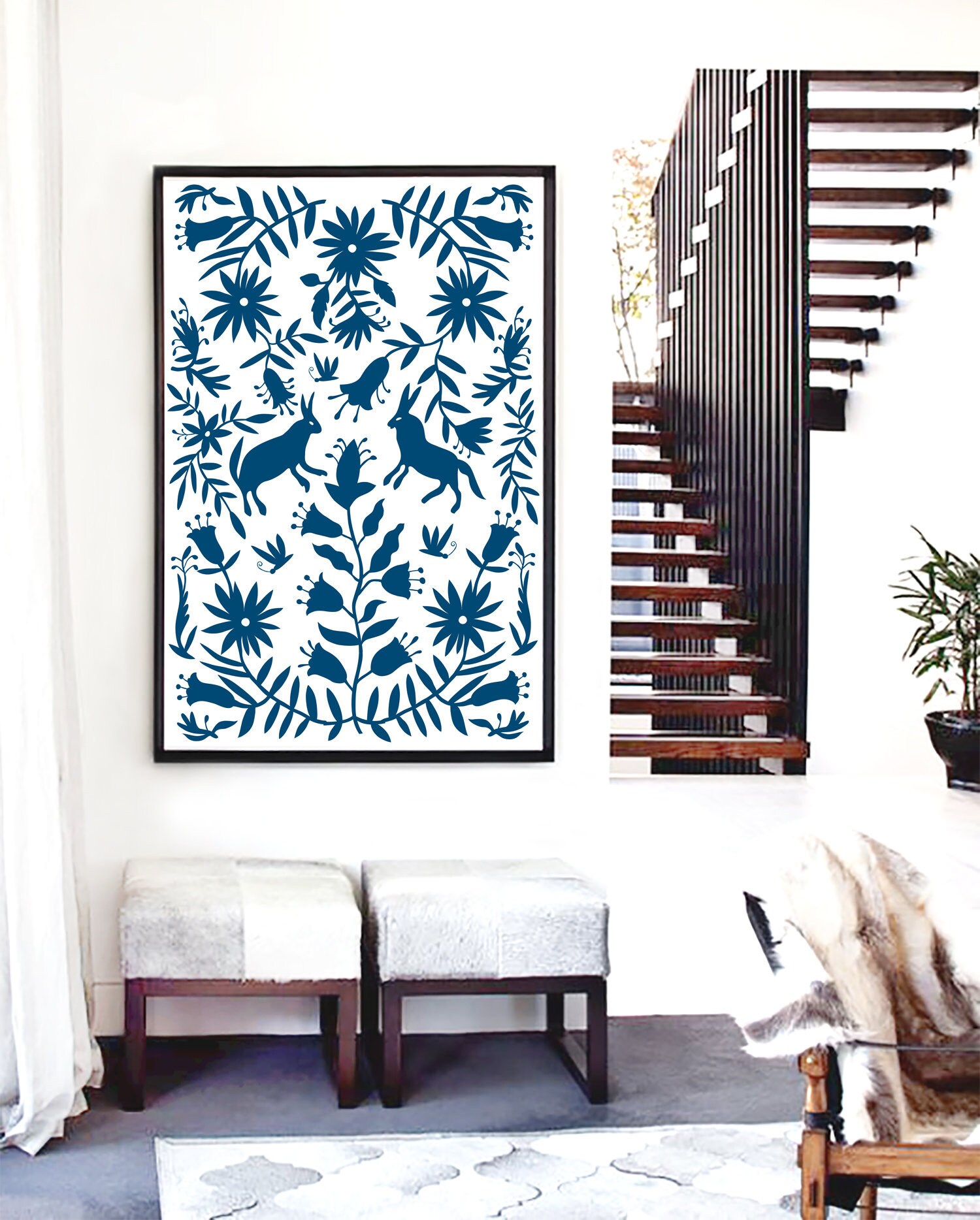 Mexican print/24x36/Otomi mexico/Mexican folk art/Otomi print/Extra large wall art/Otomi wall art/Printable wall decor/Home decor/Otomi Art