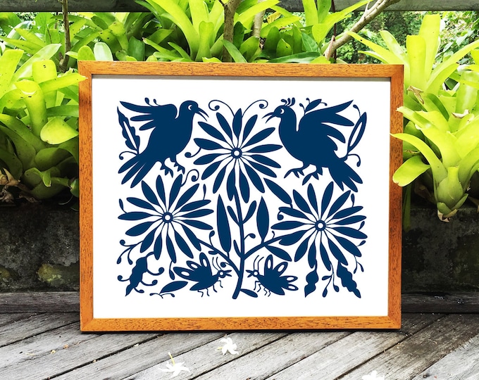 Mexican Otomi Wall Decor: Folk Art Print (digital Download) - Etsy
