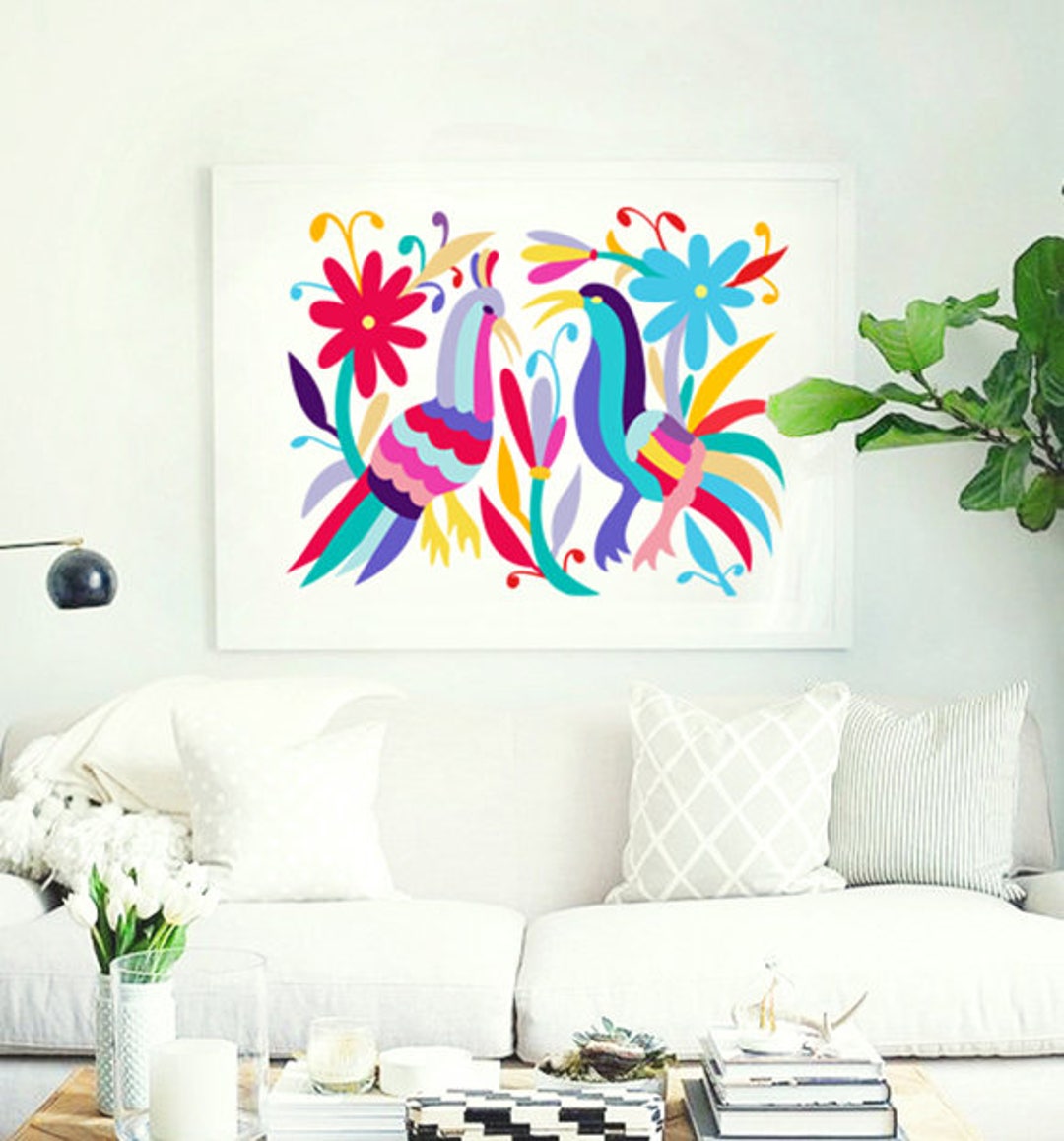 Mexican Folk Art Print: Colorful Otomi Birds (digital Download) - Etsy