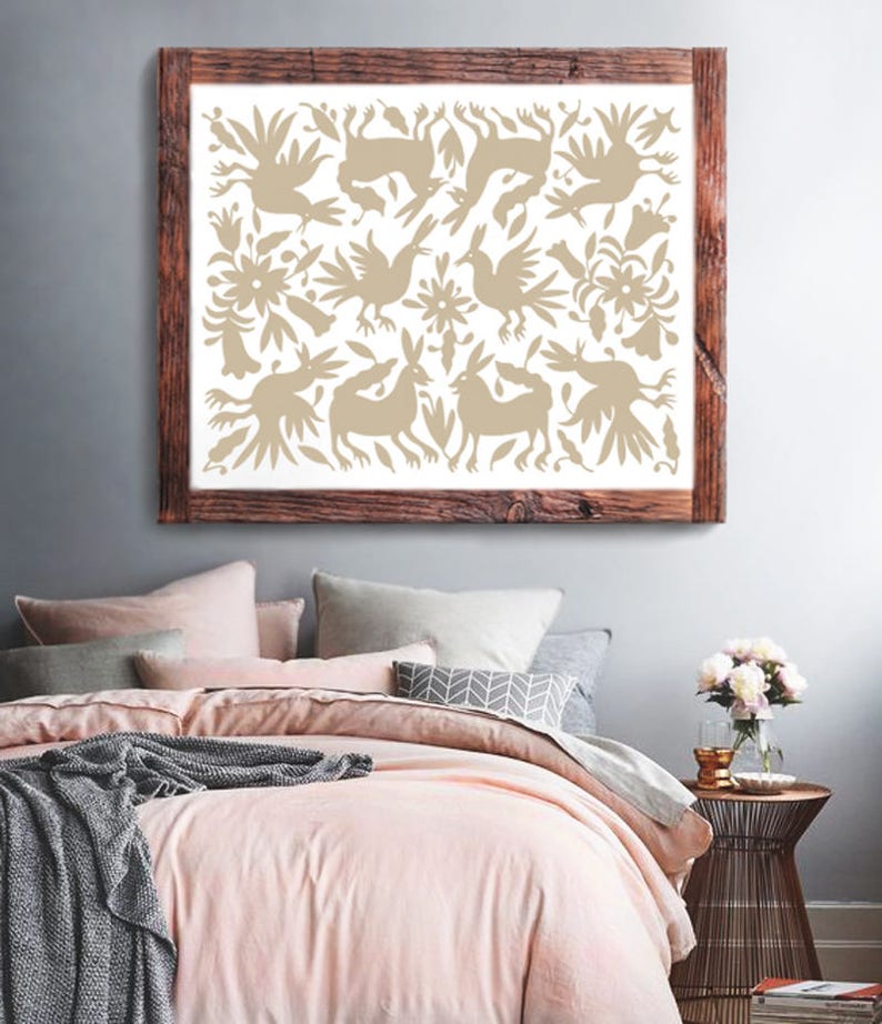Otomi-kunstprint: Mexicaanse volkskunst, woondecoratie (digitale download) afbeelding 4
